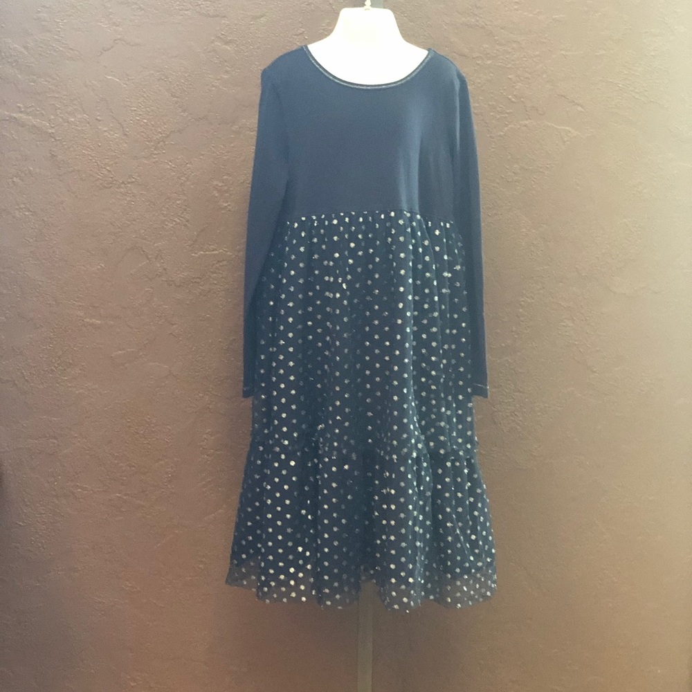 Hanna Anderson navy blue tulle dress